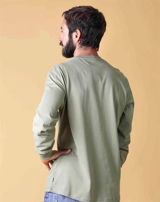 Wind Men's Langærmet Trøje - Olive Green